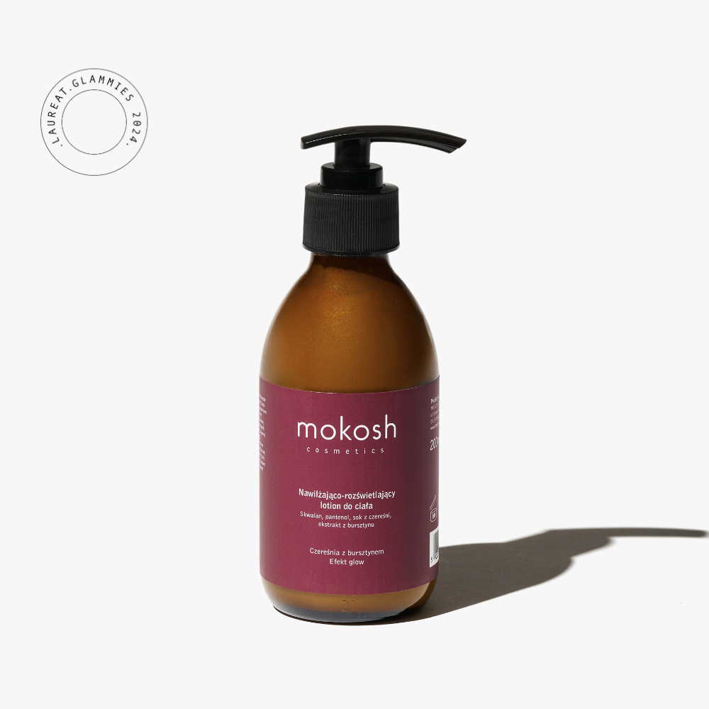 Nawilżająco-rozświetlający lotion do ciała Czereśnia z bursztynem  Efekt glow 200 ml